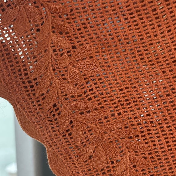 Anthropologie Terracotta Lace Blouse one shoulder nwt ptp 23 - Picture 4 of 4